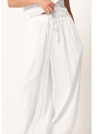 PixieGirl Petite White Cheesecloth Balloon Trousers