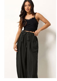 PixieGirl Petite Black Cheesecloth Cotton Balloon Trousers