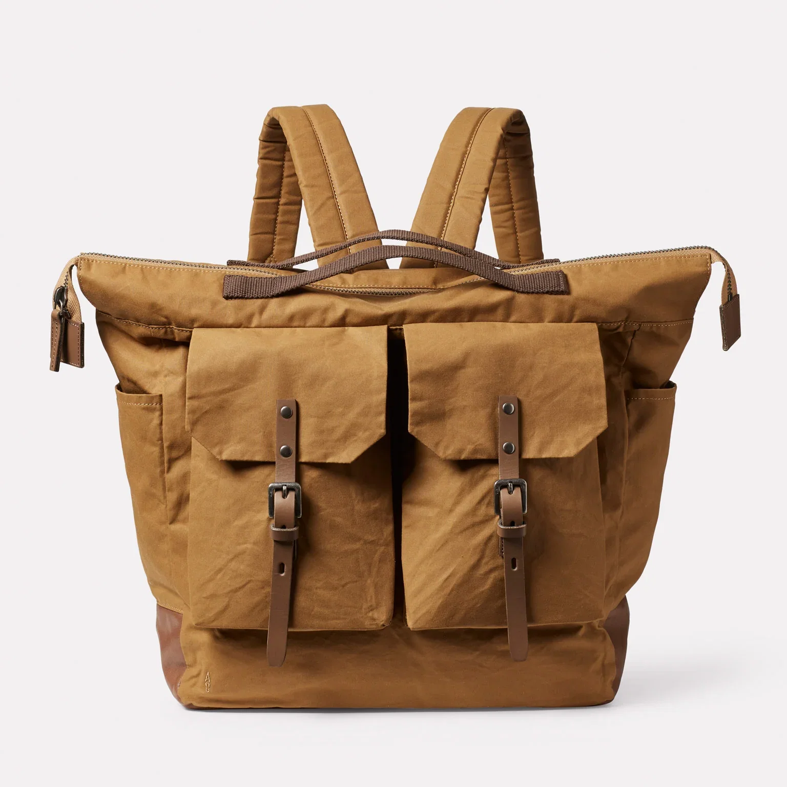 Image of Frank Large Waxed Cotton Backpack