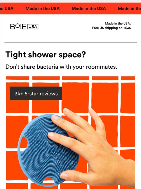 Don’t let your shower tools touch. 🦠