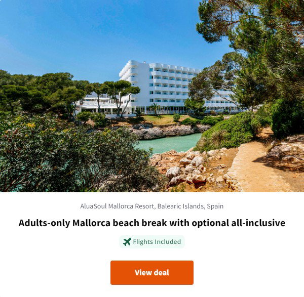Adults-only Mallorca beach break with optional all-inclusive