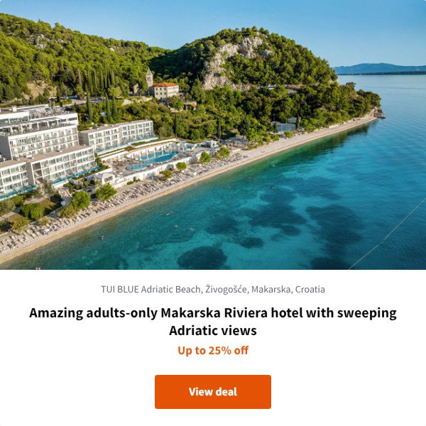 Amazing adults-only Makarska Riviera hotel with sweeping Adriatic views