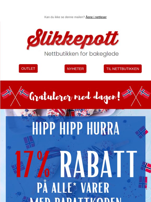 HURRA! 🇳🇴 Du får 17 % rabatt!