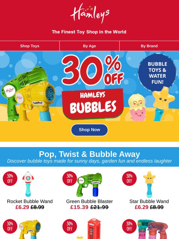 30% Off Hamleys Bubbles 🫧