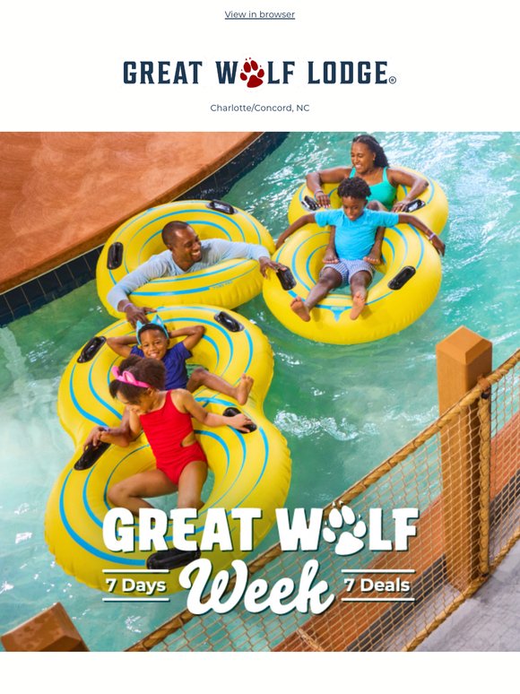 Today only—this exclusive Great Wolf Week offer