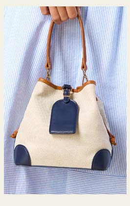 Shop Faux Leather Trim Bucket Bag