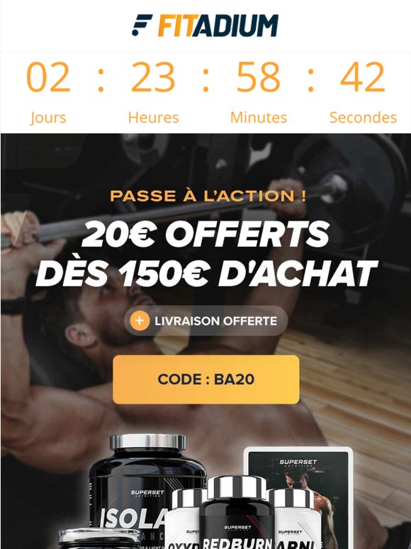 Dernière chance pour profiter de -20€ dès 150€ d’achat