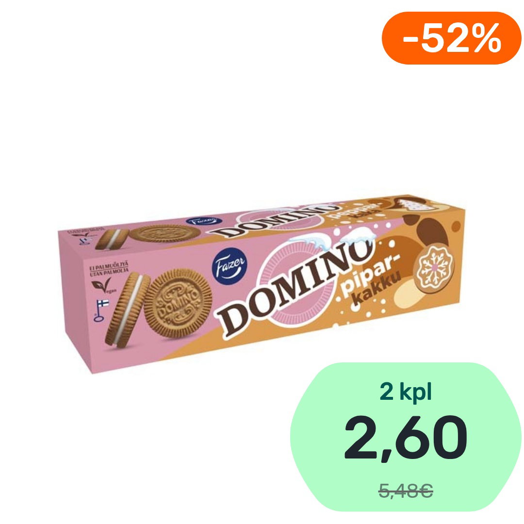 Fazer Domino Piparkakku täytekeksi 175g