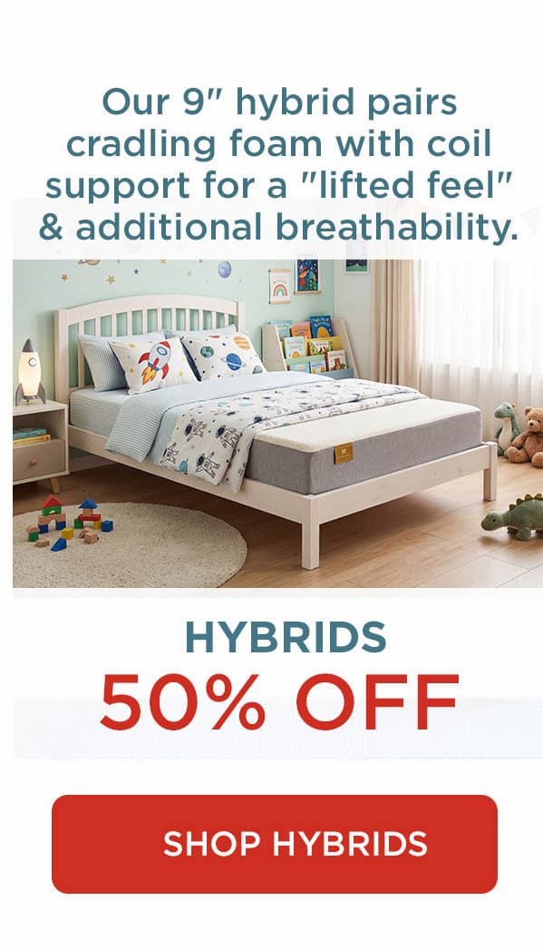 kids hybrid mattresses 50% off