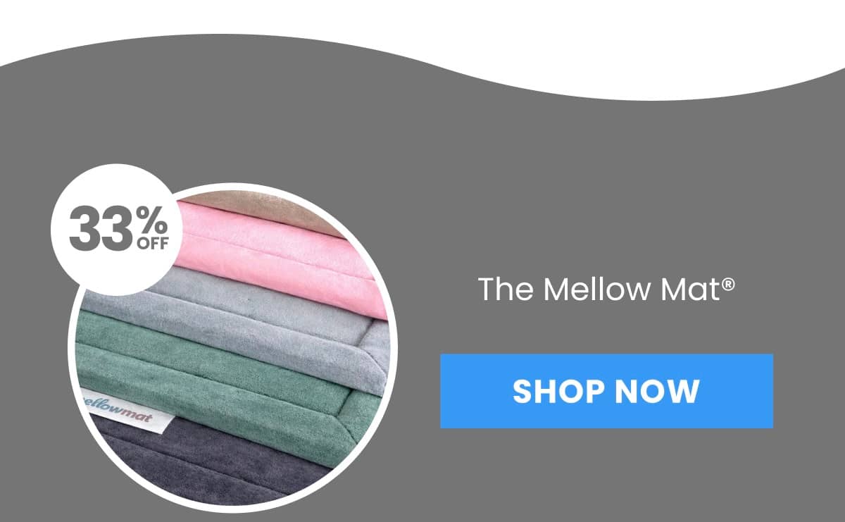 A close-up shot displays stacked mats in various pastel colors including pink, light gray, sage green, and dark gray, with a white circle on the left ...