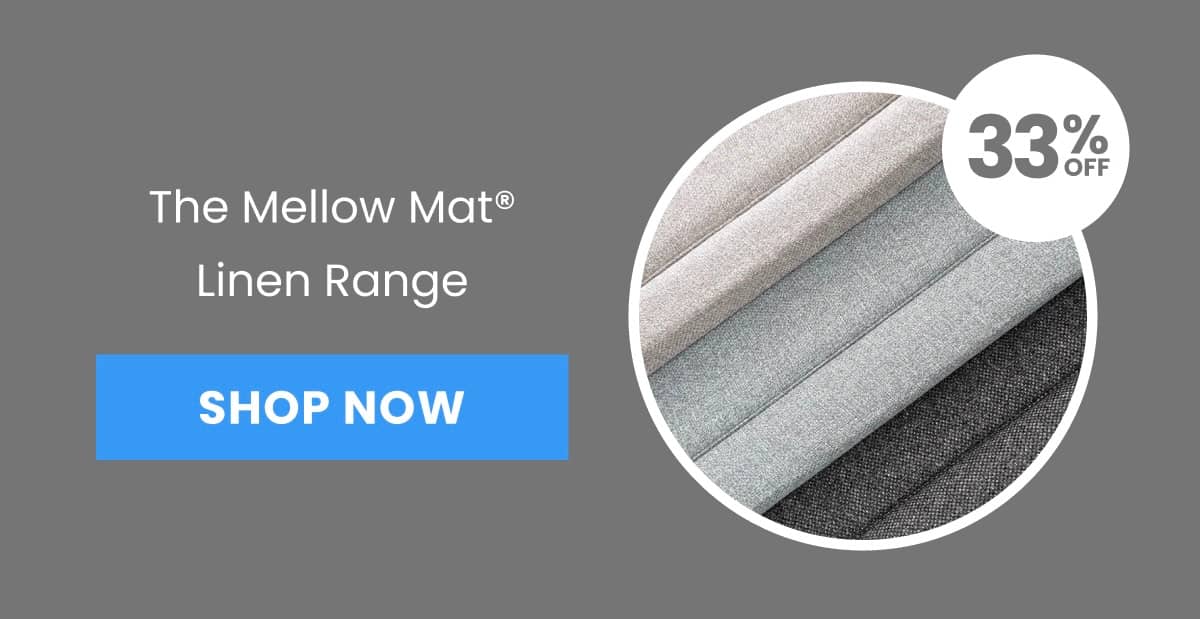 A medium shot displays text on the left and a circular graphic on the right, featuring swatches of textured fabric in shades of grey and charcoal, wit...