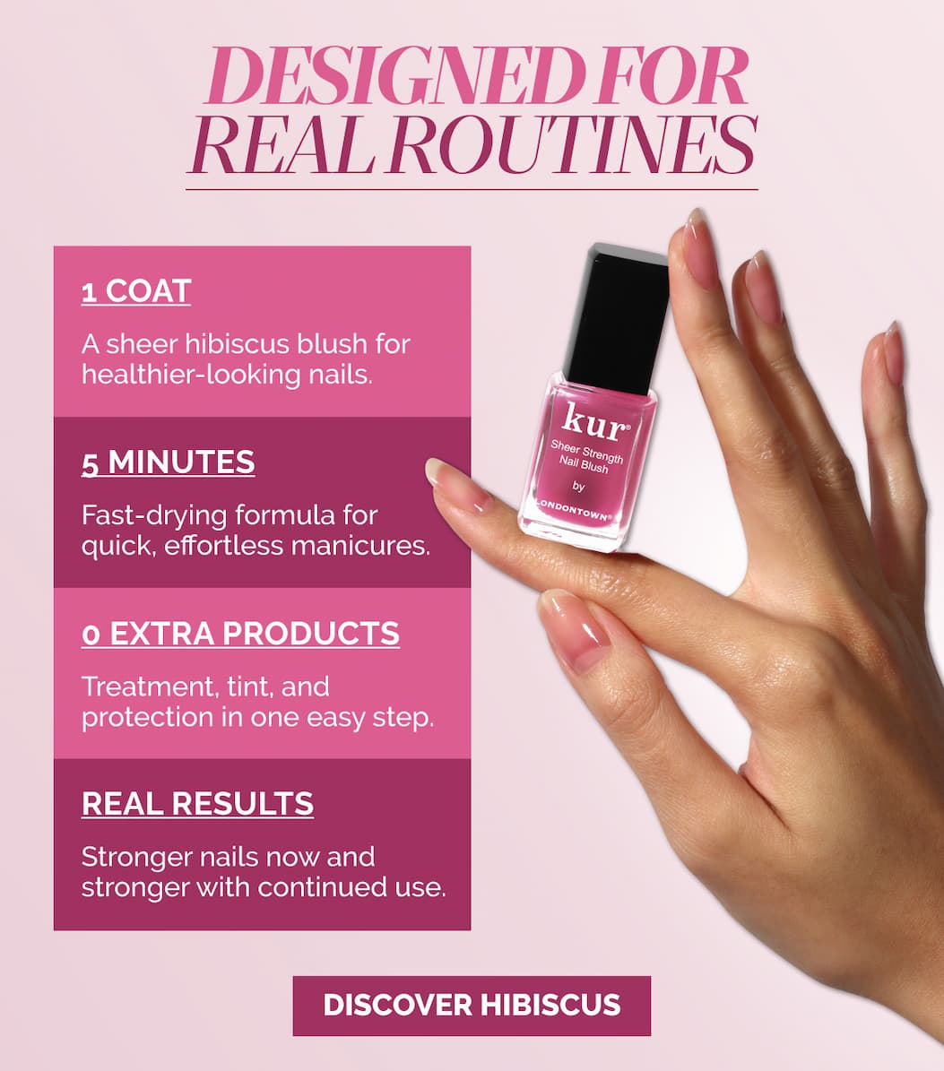 Sheer Strength Nail Blush improves weak, peeling nails with a tinted glow with real results.
