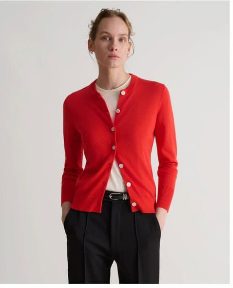 Cardigan in Poppy