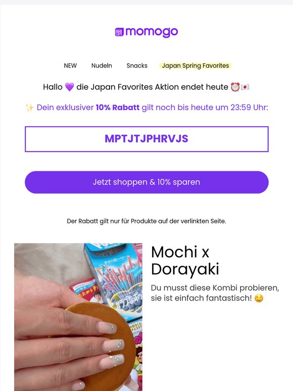 Letzte Chance: 10% auf Japan Favorites 🇯🇵