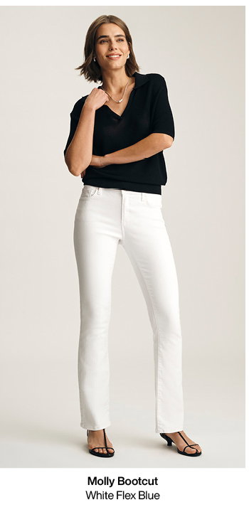 Molly Bootcut White Flex Blue