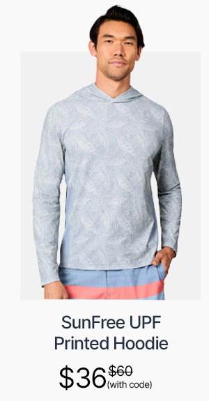 men's sunfree upf printed hoodie