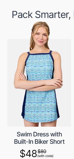 women's swim dress with built-in biker short