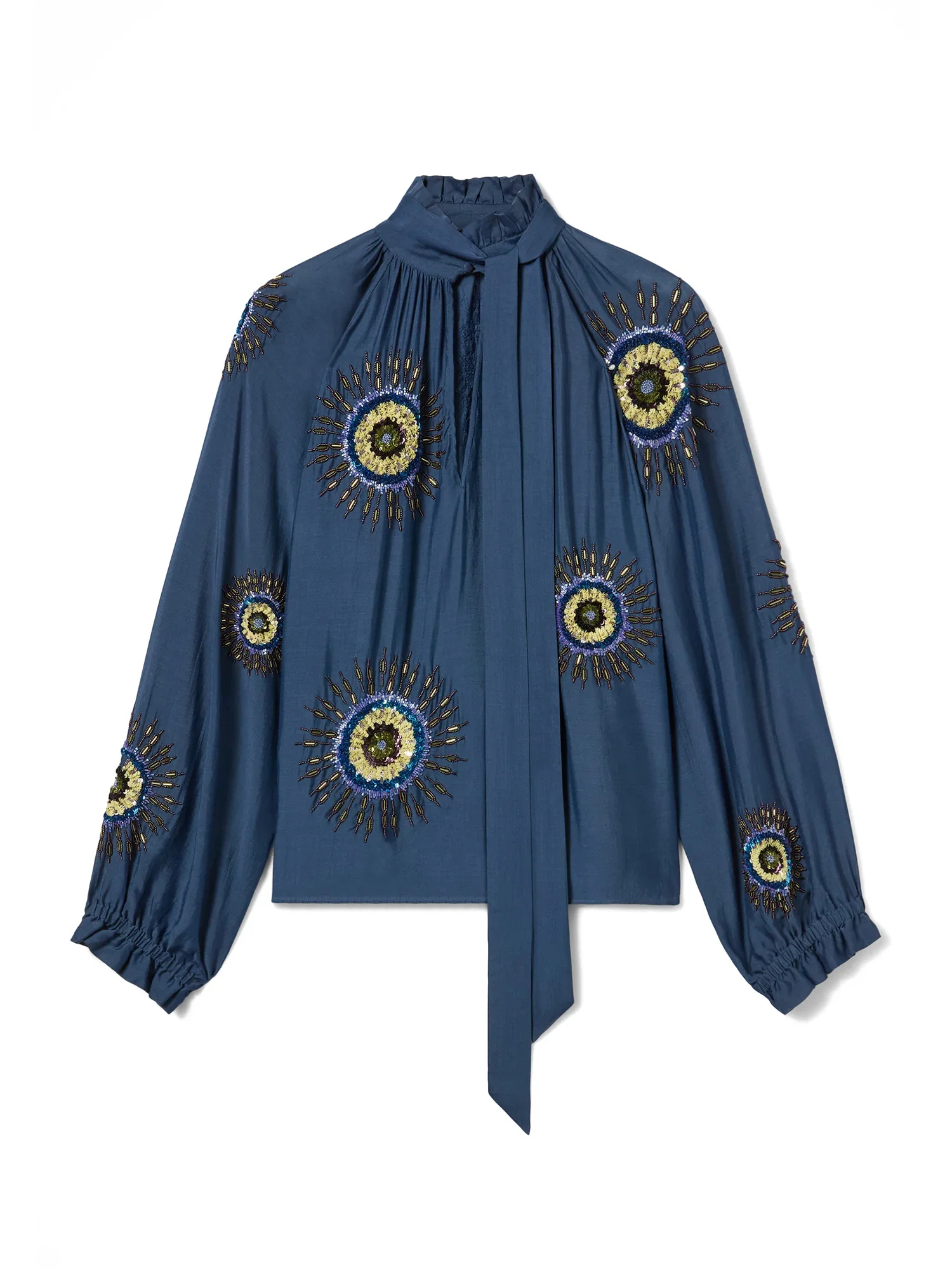 Image of Embroidered Cotton Voile Cerere Blouse