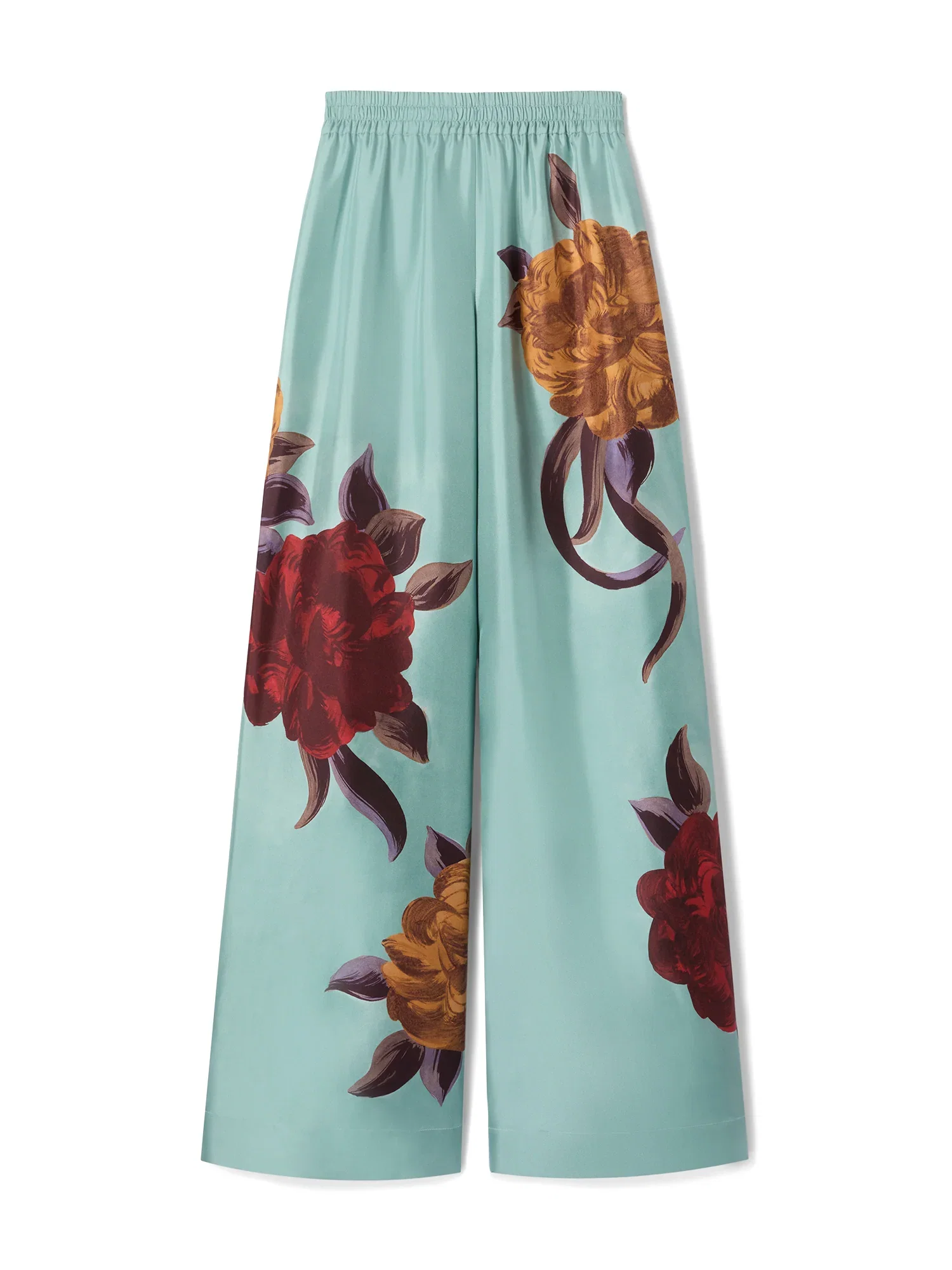 Image of Silk Twill Palazzo Pants