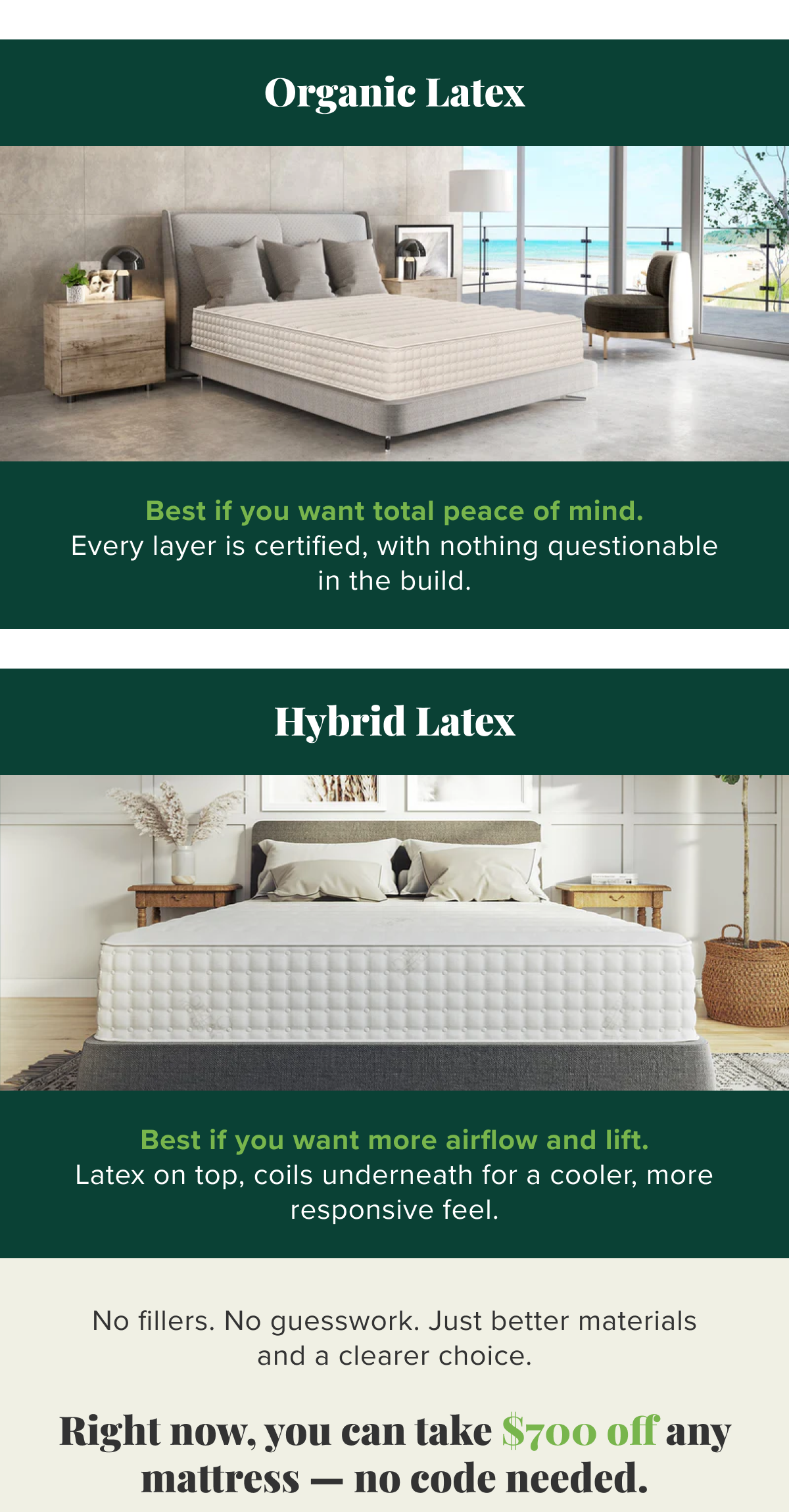 700 off any mattress