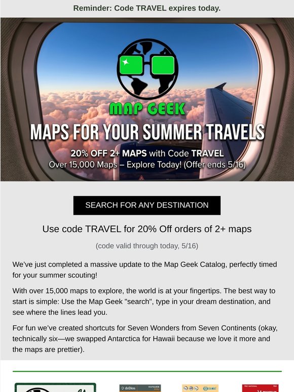 Reminder: 'Travel' code on maps expires today