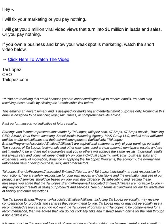 I Will Fix Your Marketing Or You Pay Nothing