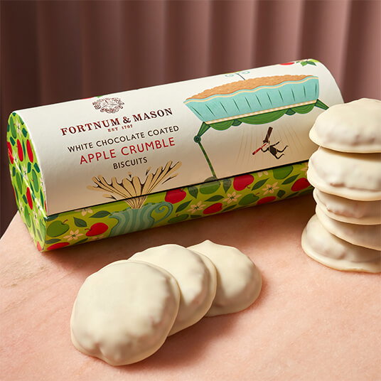 NEW! White Chocolate Coated Apple Crumble Biscuit