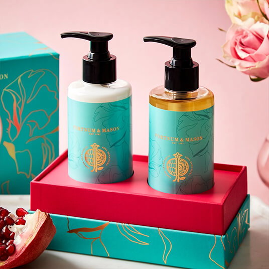 NEW! Fortnum's Pomegranate Rose Wash and Lotion Set