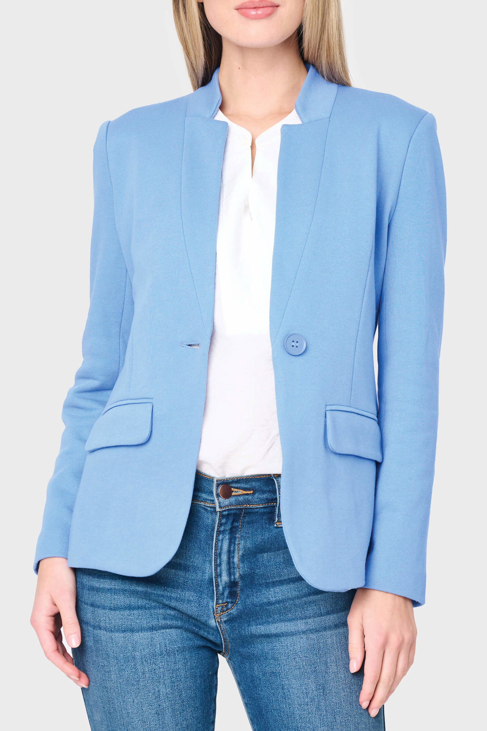 Notch Collar Blazer in Bright Blue