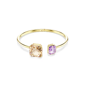 Millenia bangle, Octagon cut, Multicolored, Gold-tone plated