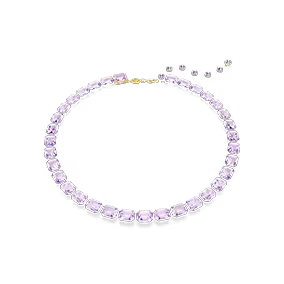 Millenia necklace, Octagon cut, Purple, Gold-tone plated