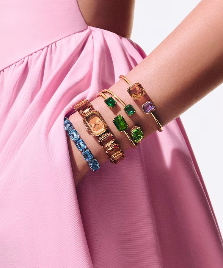 Model wearing Millenia jewelry and watch