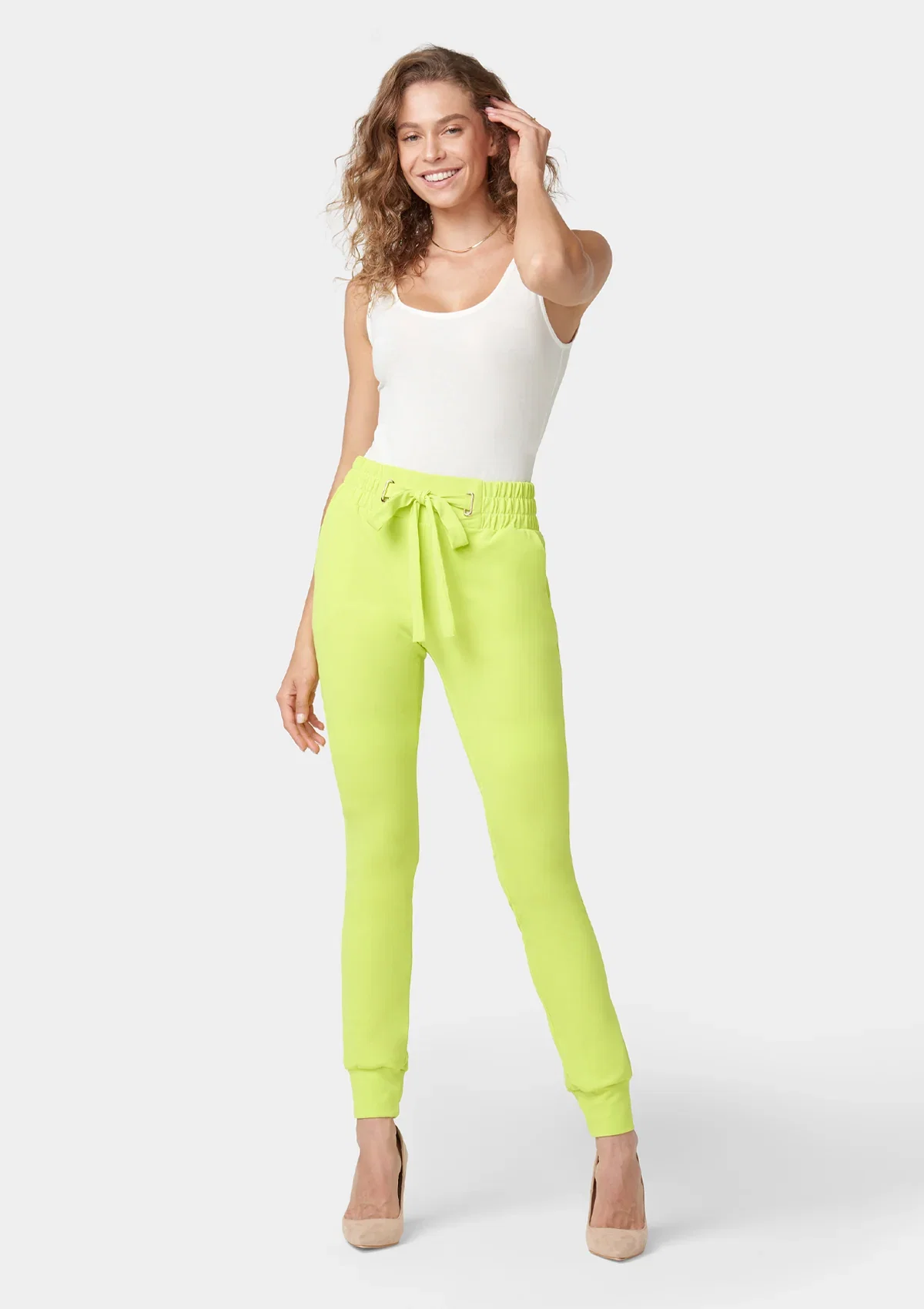 Image of Tall Tianna Tie Waist Crepe Joggers