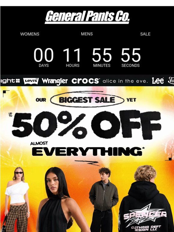 FINAL HOURS: UP TO 50% OFF (almost) EVERYTHING* ⏰
