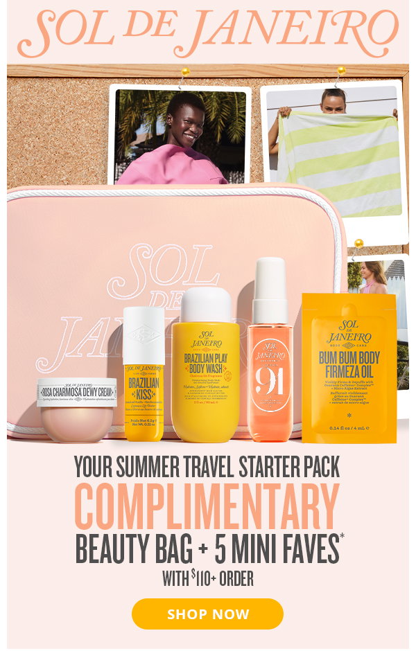 Your Summer Travel Starter Pack Complimentary Beauty Bag + 5 Mini Faves*- SHOP NOW