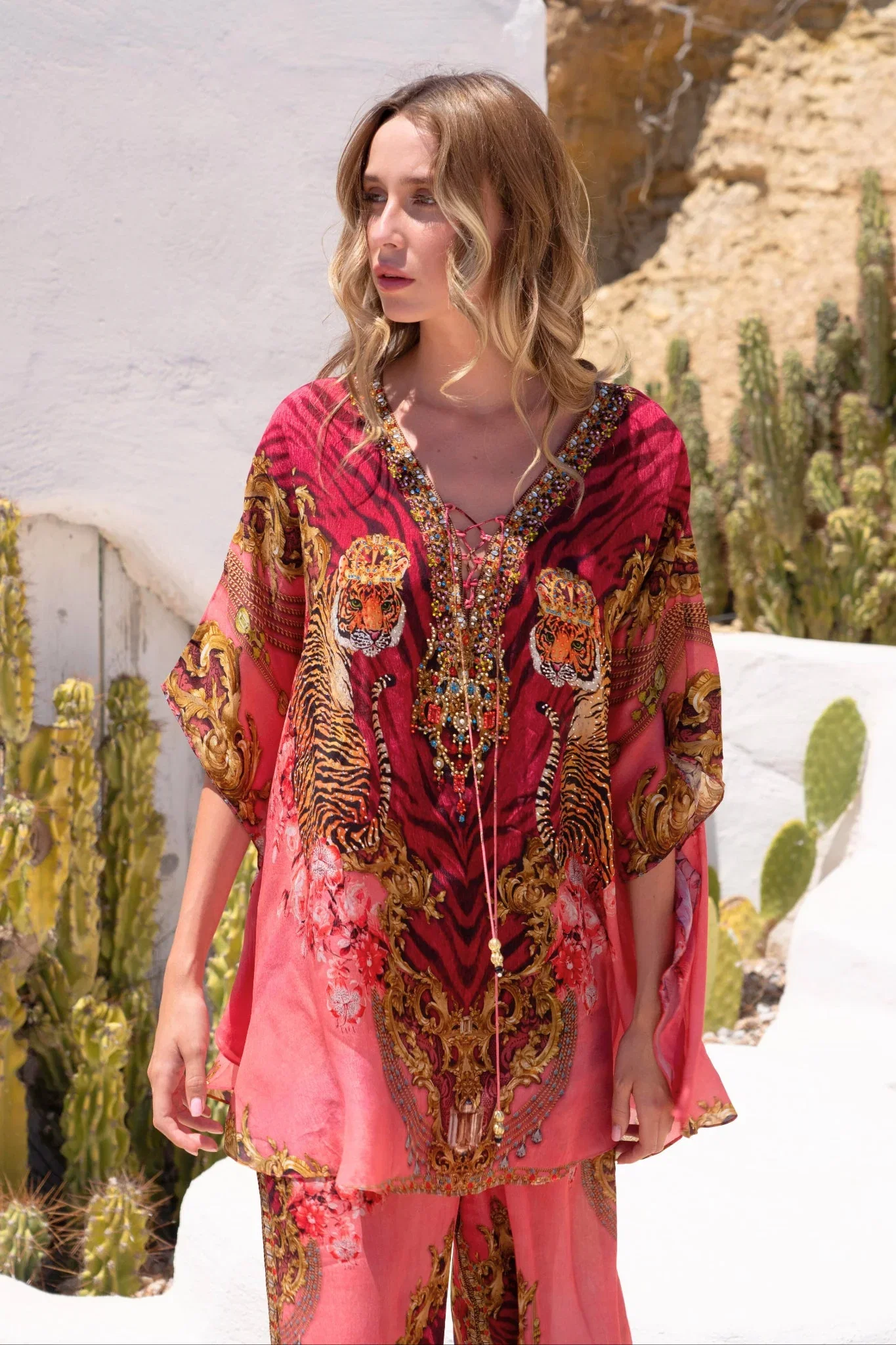 Image of Pink Tigress Butterfly Top