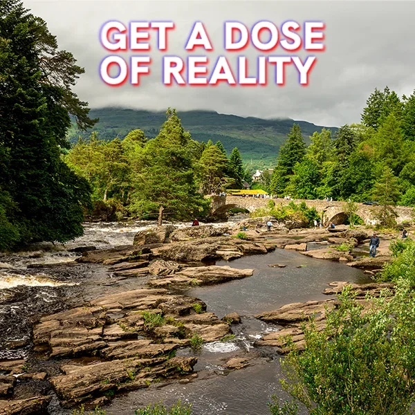 Running falls of Dochart in Killin, Scotland