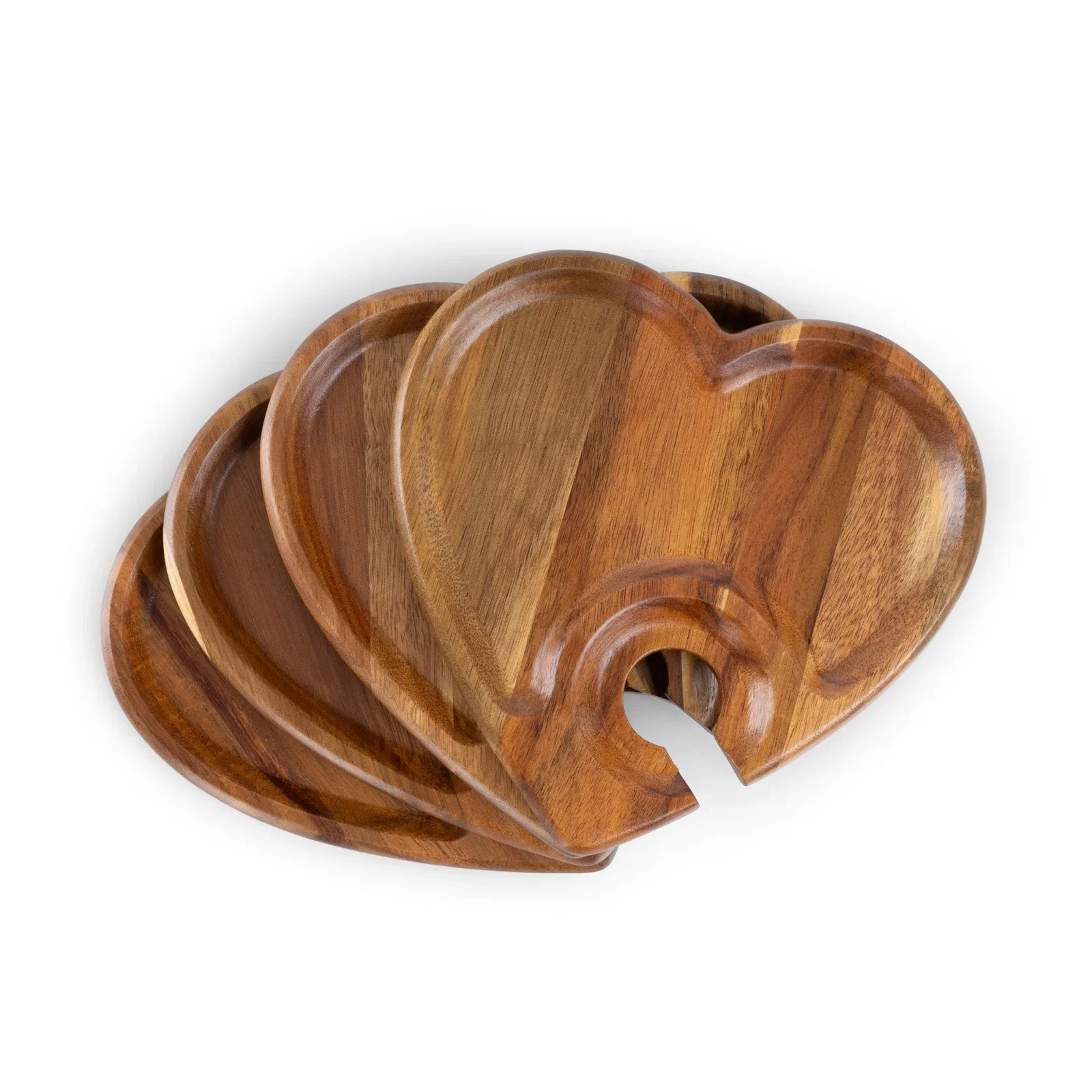 Image of Heart Shaped Wine Appetizer Plate Set Of 4