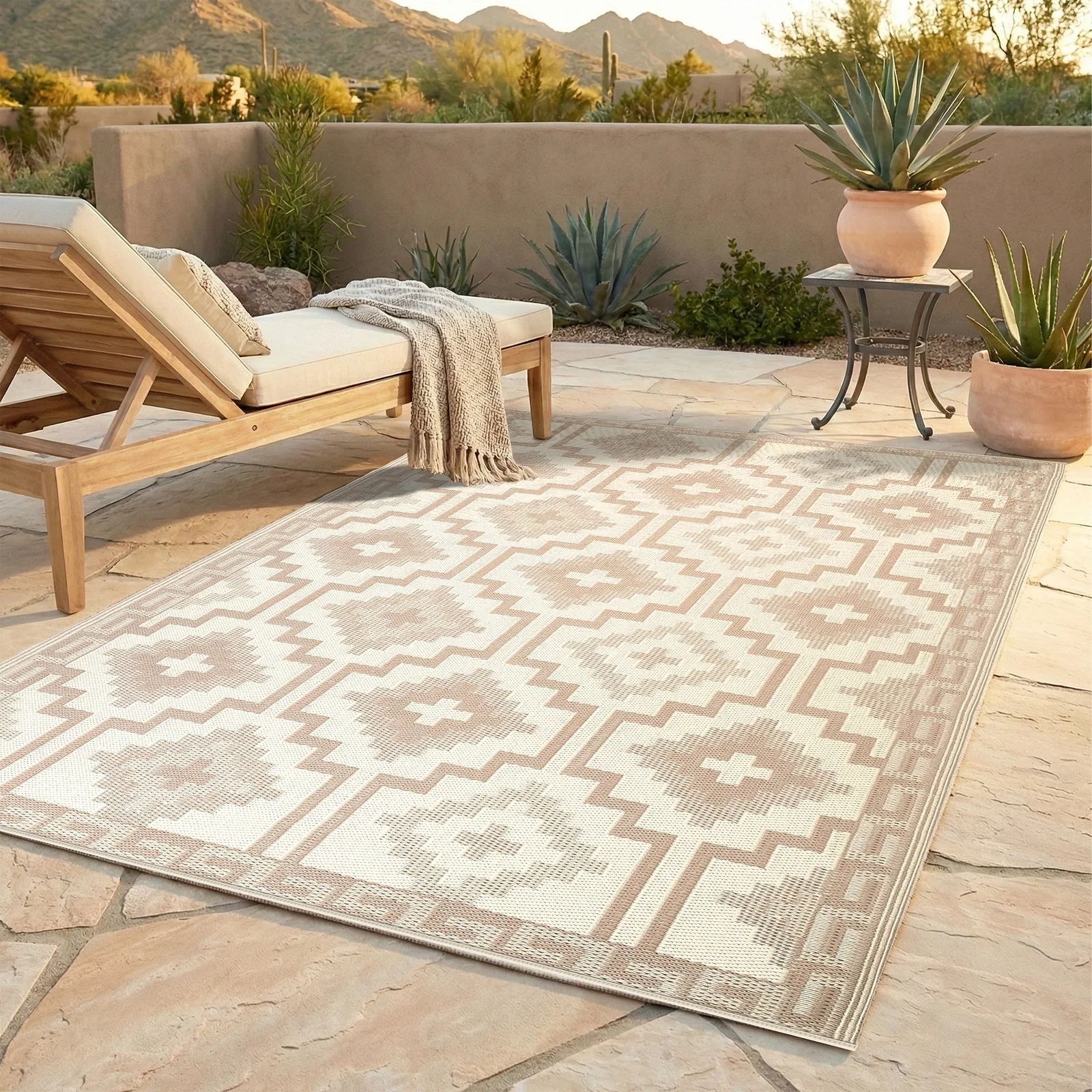 Image of Lhasa - Mocha Outdoor Rug For Patio