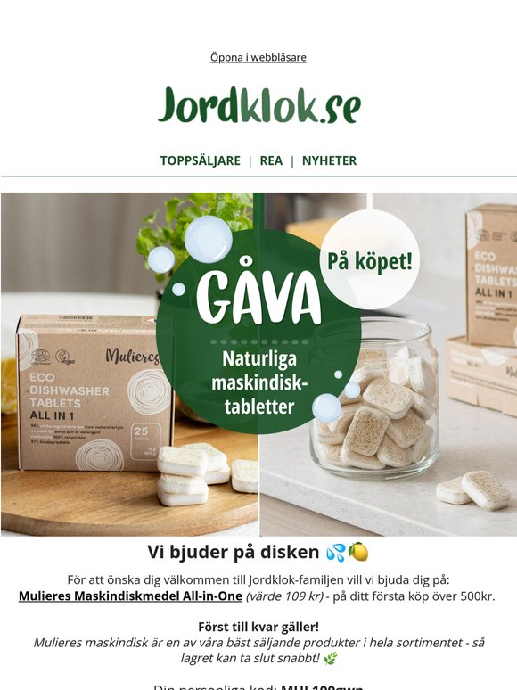 GÅVA på ditt första köp - först till kvarn! ⏰