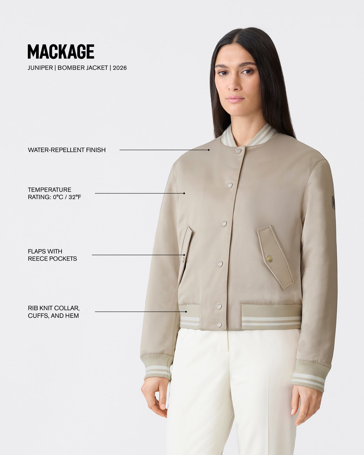 JUNIPER-SA Satin Bomber Jacket for Women