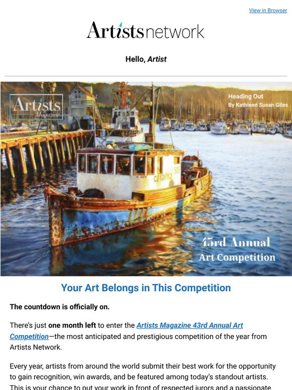 Final Month to Enter Artists Magazine’s Biggest Competition