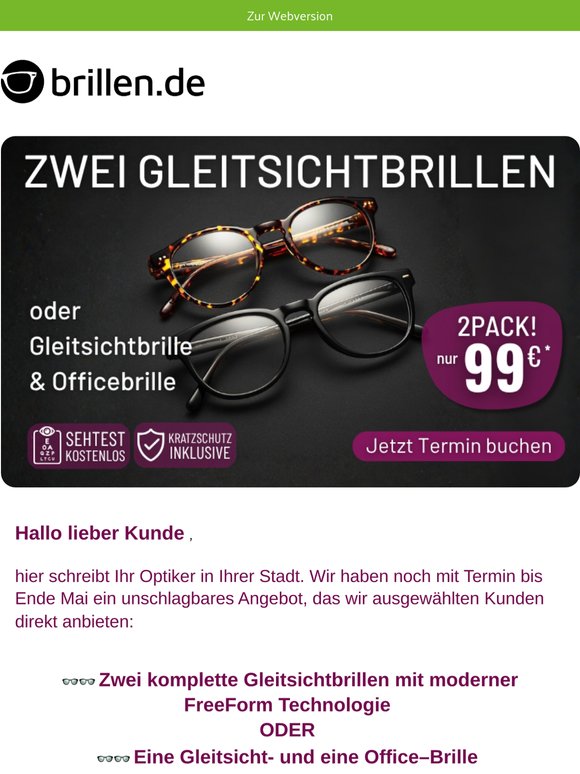 Gleitsicht-Doppelpack nur 99 €l Jetzt in Ihrer Stadt