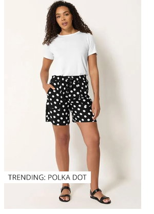 M&Co Black & White Polka Dot Shorts