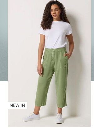 M&Co Green Cropped Carpenter Trousers