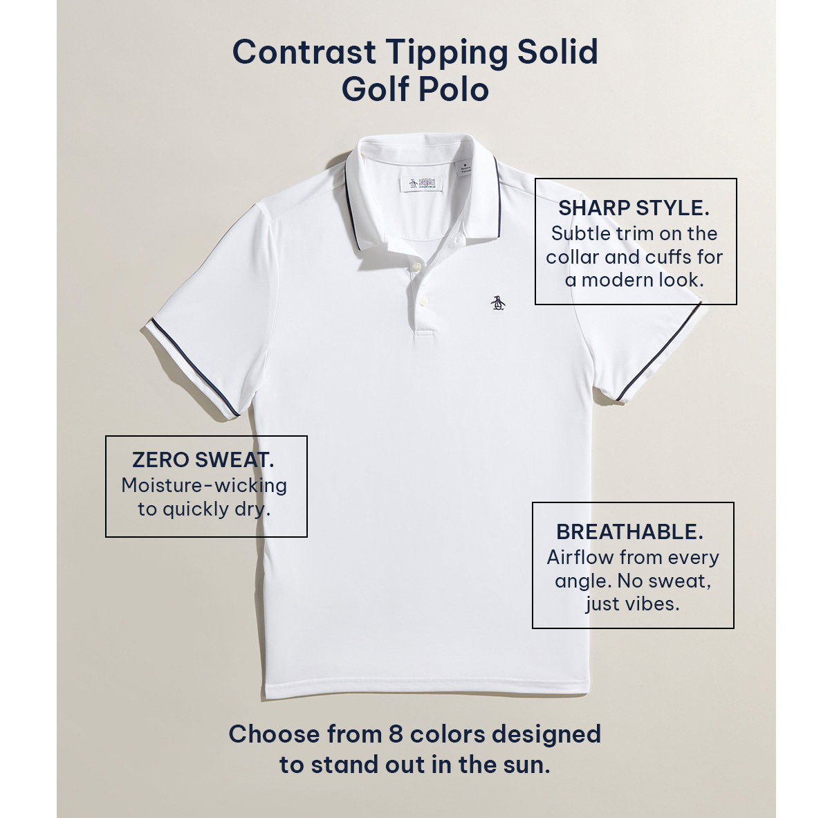 Shop the Contrast Tipping Solid Golf Polo
