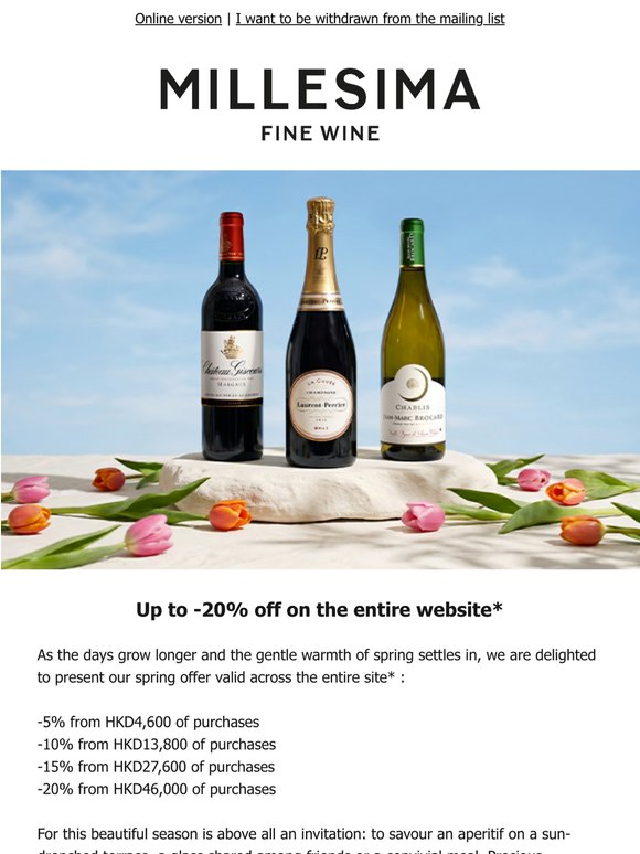 Exceptional: up to -20% on the entire website*