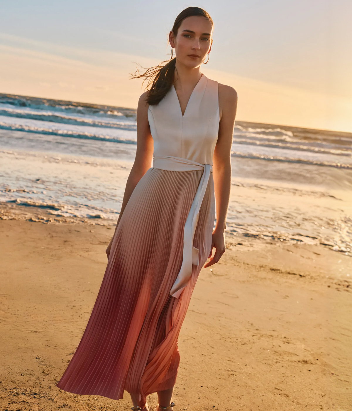 Sloane Ombre Pleated Midaxi Dress