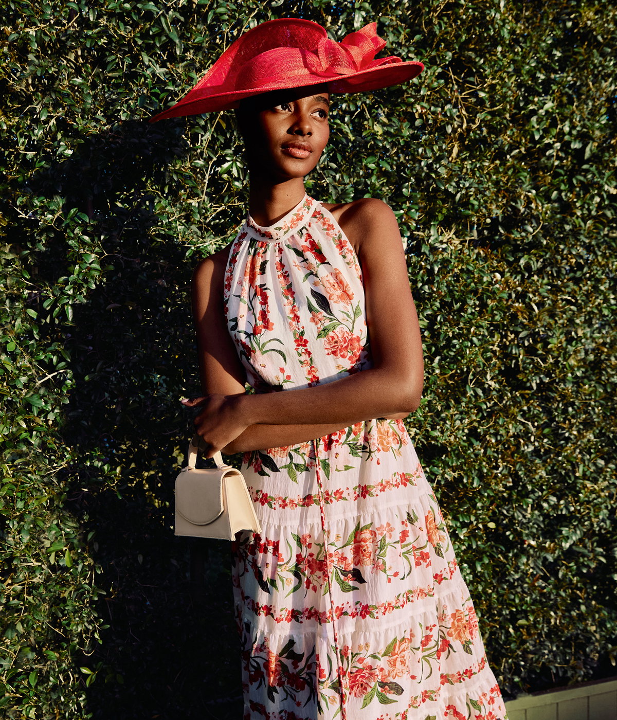 Nita Linen Blend Floral Maxi Dress 
