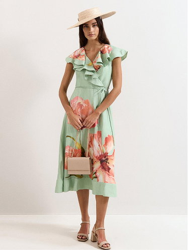 Matilda Green Floral Midi Dress